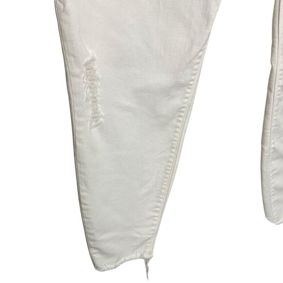 Spanx Jeans Womens L Pants White Ankle Leggings Elastic Waist Pull On Distressed - Picture 7 of 11
